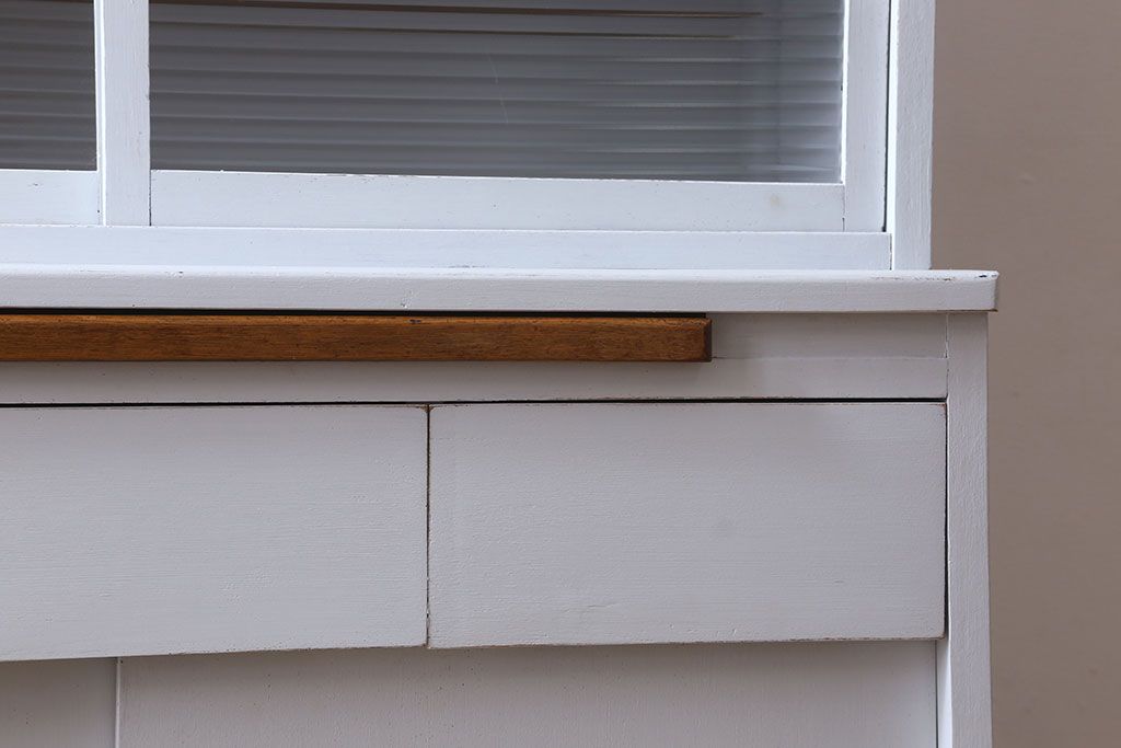 アンティーク家具　カップボード　アンティーク　おしゃれなペイント収納棚(食器棚)