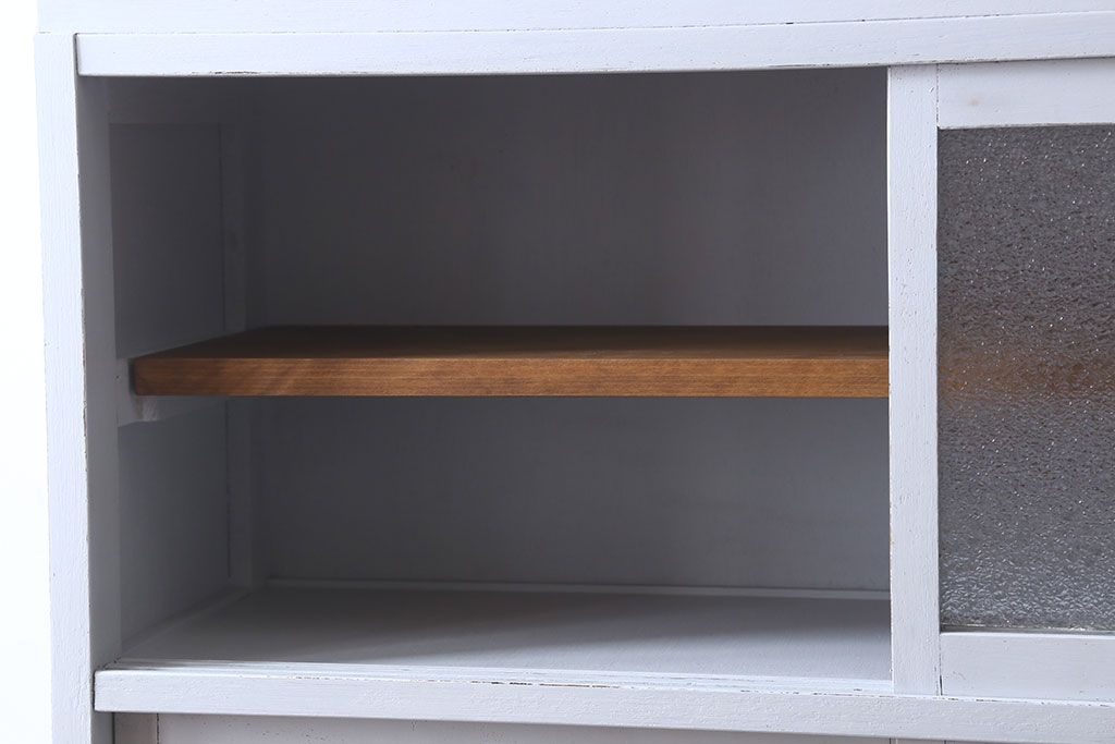 アンティーク家具　カップボード　アンティーク　おしゃれなペイント収納棚(食器棚)