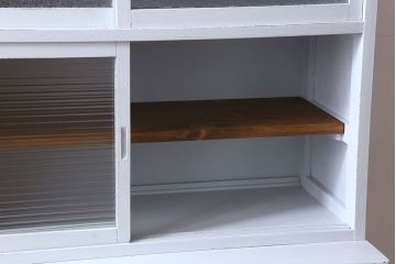 アンティーク家具　カップボード　アンティーク　おしゃれなペイント収納棚(食器棚)