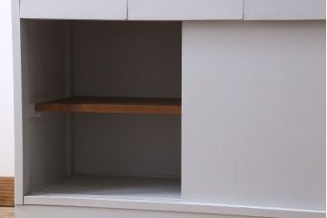 アンティーク家具　カップボード　アンティーク　おしゃれなペイント収納棚(食器棚)