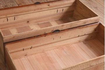 アンティーク家具　杉材　和製アンティーク　明治大正期の二段重ね時代箪笥(衣装箪笥)