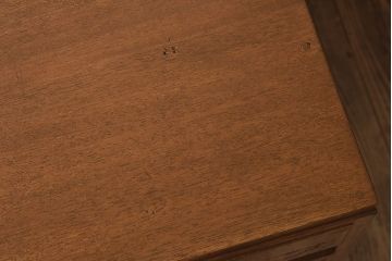 レトロ家具　ラワン材製　シンプル　昭和レトロな古い木の片袖机