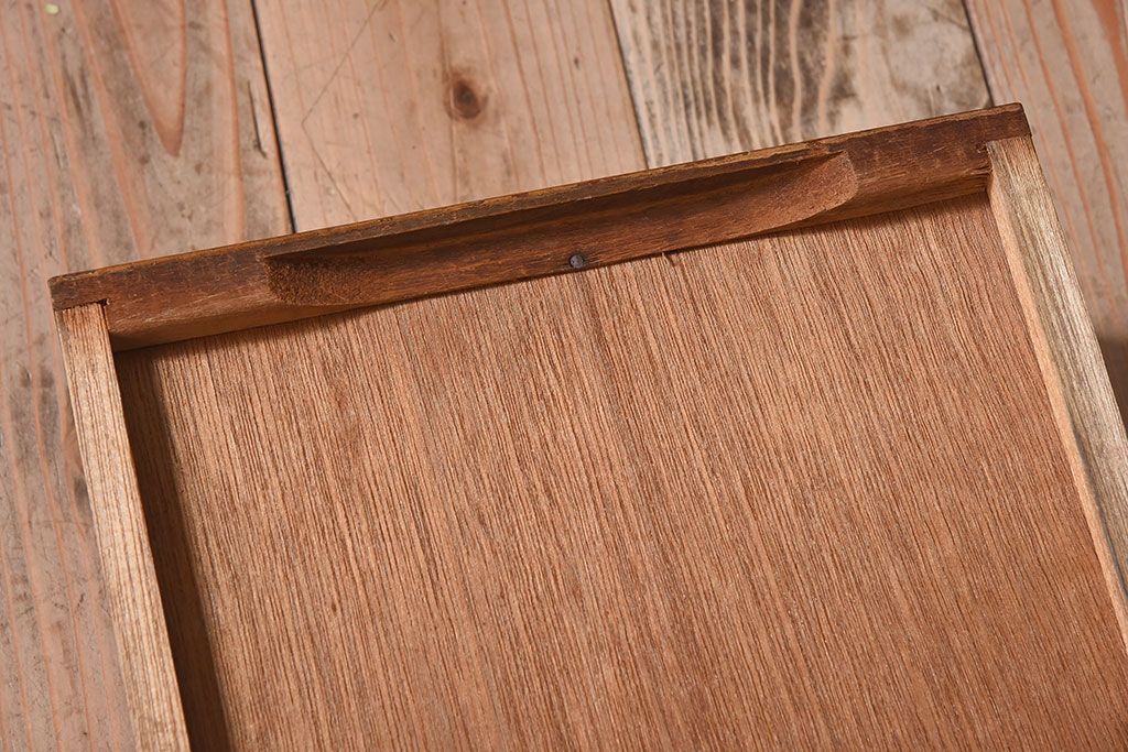 レトロ家具　ラワン材製　シンプル　昭和レトロな古い木の片袖机