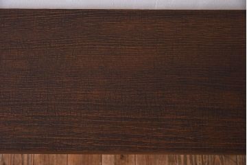 アンティーク家具　古い天板一枚板!朴の木材製　シンプルな鉄脚テーブル