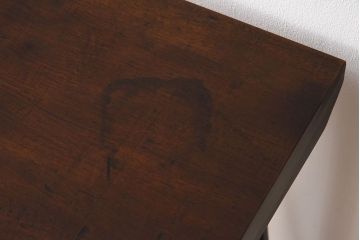 アンティーク家具　極厚　古い天板一枚板!シンプルな鉄脚テーブル