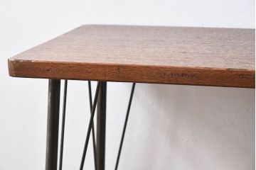 天板一枚板!古材をリメイクしたシンプルな鉄脚テーブル ラワン材製