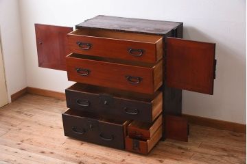 アンティーク家具　古民具・骨董　アンティークの重ね観音衣装箪笥