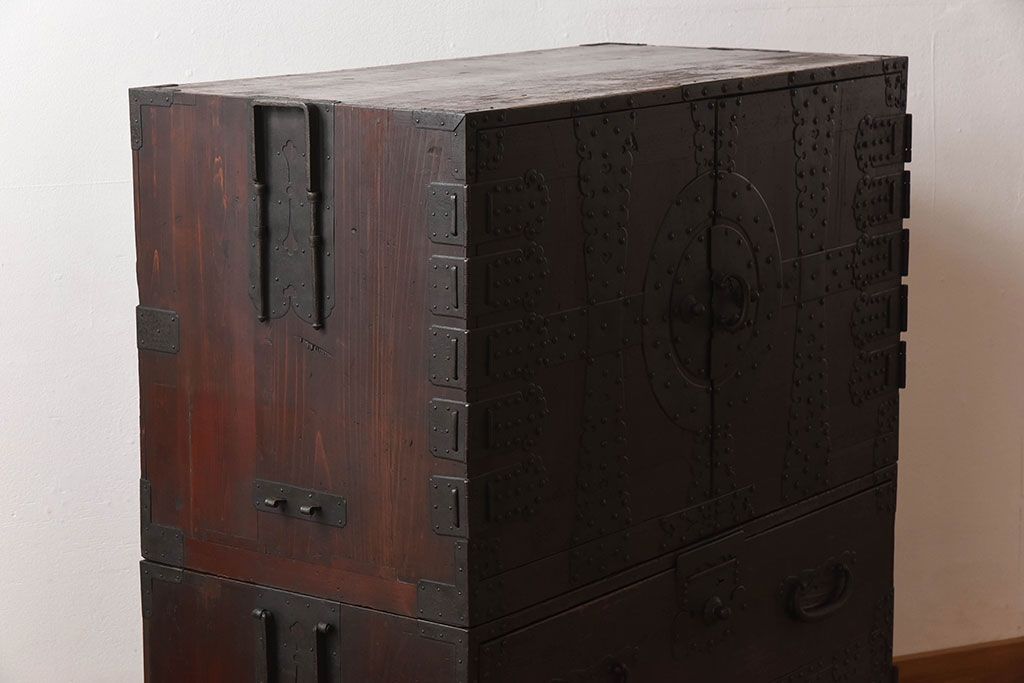 アンティーク家具　古民具・骨董　アンティークの重ね観音衣装箪笥