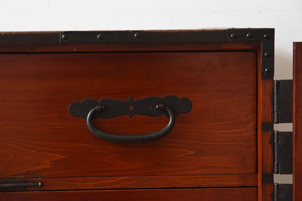 アンティーク家具　古民具・骨董　アンティークの重ね観音衣装箪笥