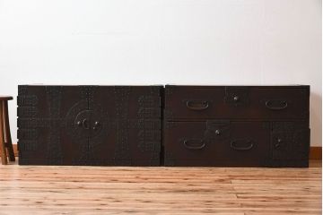 アンティーク家具　古民具・骨董　アンティークの重ね観音衣装箪笥