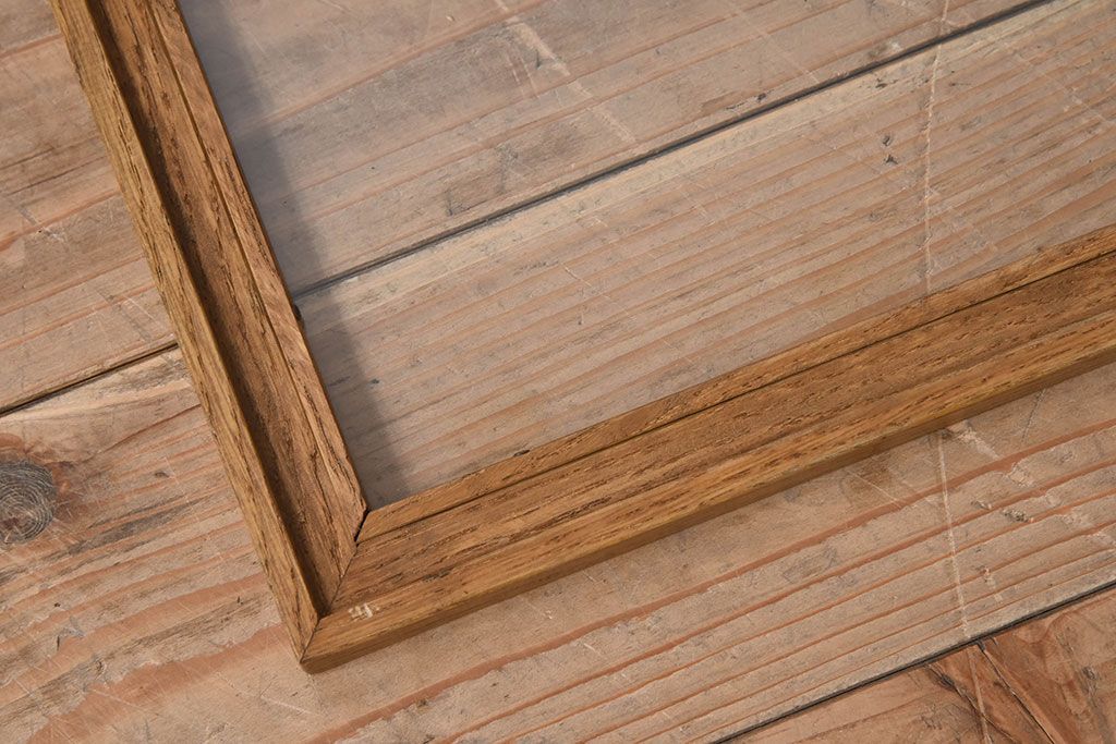 アンティーク家具　アンティーク　ナラ材　小ぶりな横型ガラスケース(ショーケース)