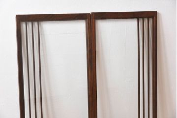 古い木のレトロなアンティークガラス戸(窓)2枚セット