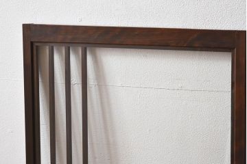 古い木のレトロなアンティークガラス戸(窓)2枚セット