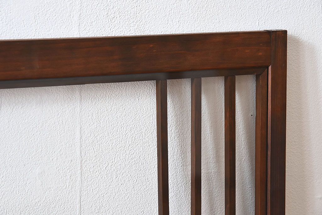 古い木のレトロなアンティークガラス戸(窓)2枚セット