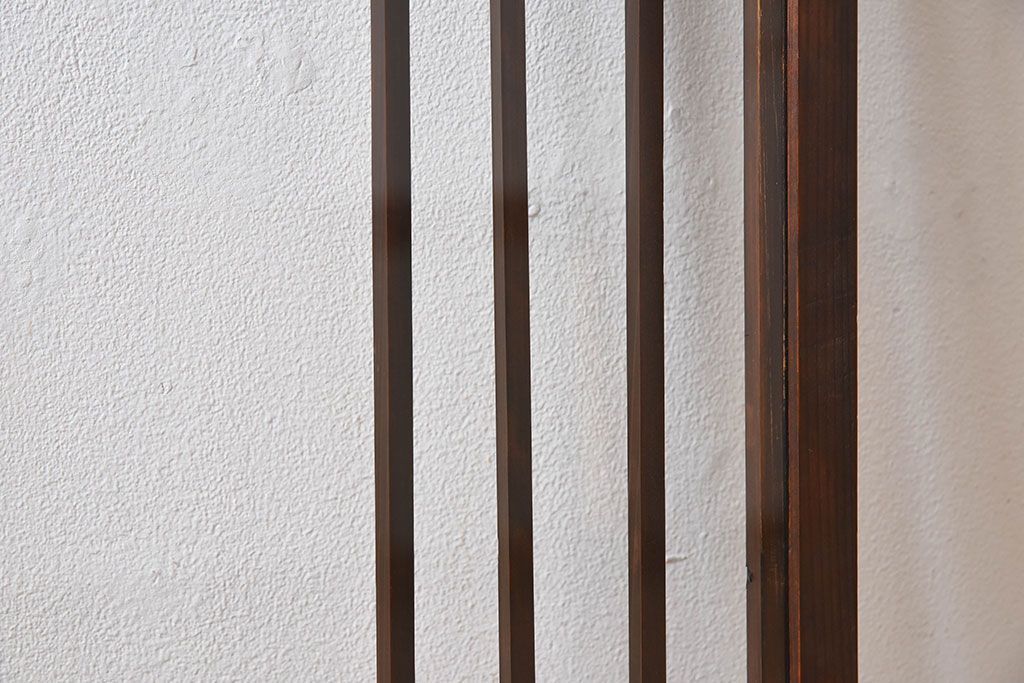 古い木のレトロなアンティークガラス戸(窓)2枚セット