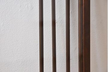 古い木のレトロなアンティークガラス戸(窓)2枚セット