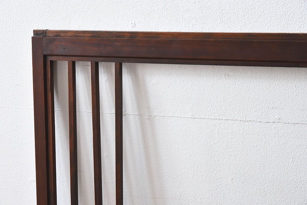 古い木のレトロなアンティークガラス戸(窓)2枚セット