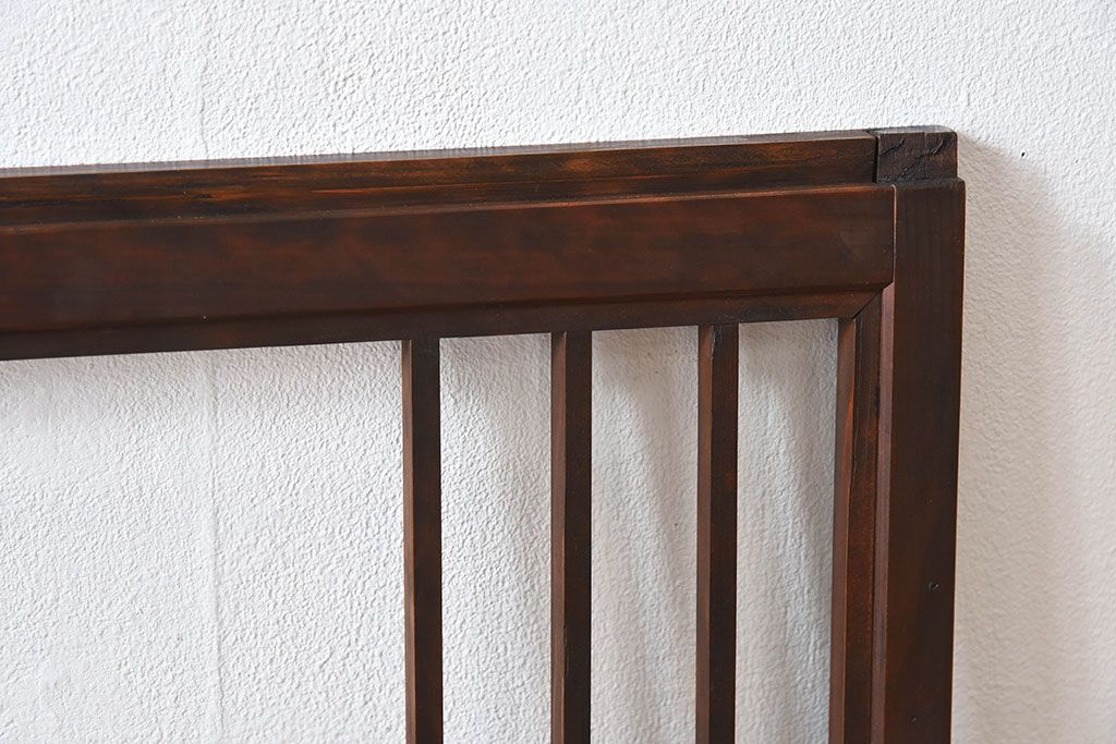 古い木のレトロなアンティークガラス戸(窓)2枚セット