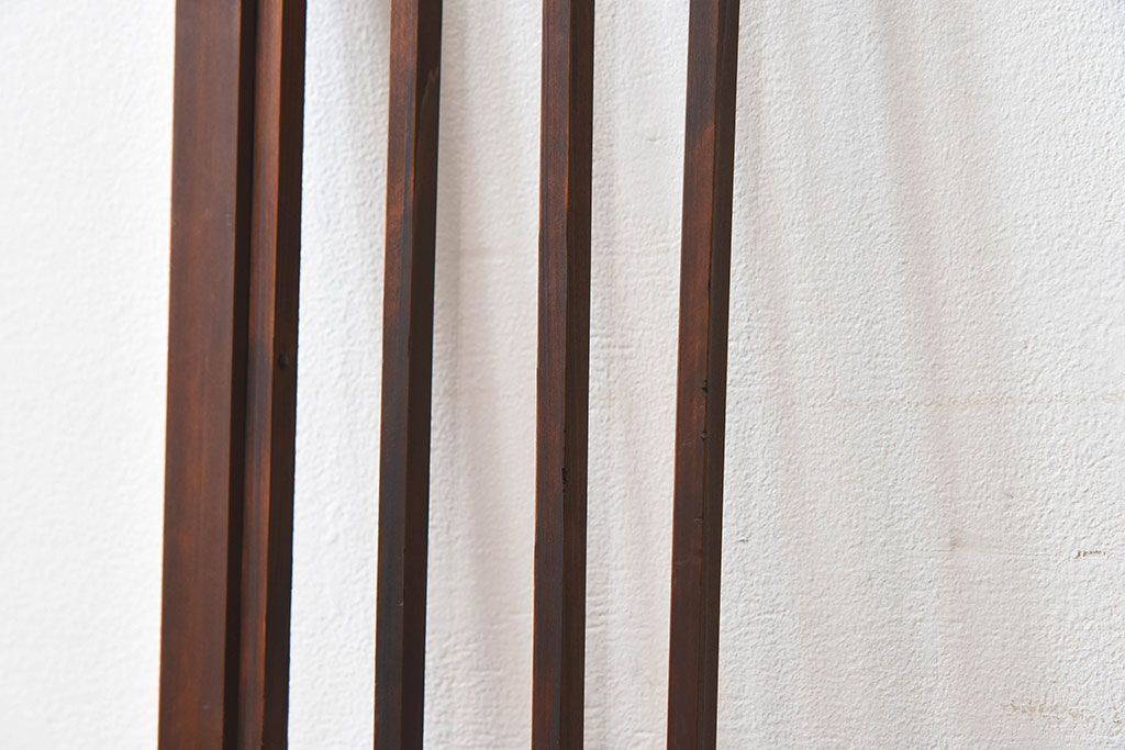 古い木のレトロなアンティークガラス戸(窓)2枚セット