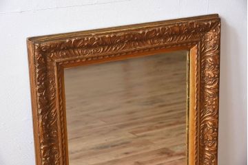アンティーク雑貨　イギリスアンティーク　モールディングミラー　ゴールド