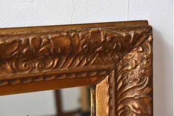 アンティーク雑貨　イギリスアンティーク　モールディングミラー　ゴールド