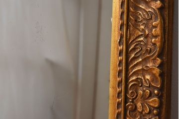 アンティーク雑貨　イギリスアンティーク　モールディングミラー　ゴールド