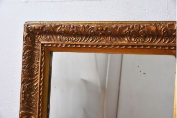 アンティーク雑貨　イギリスアンティーク　モールディングミラー　ゴールド