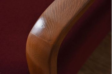 レトロ家具　ナラ材　シンプルでレトロなアンティーク1人掛けアームソファ