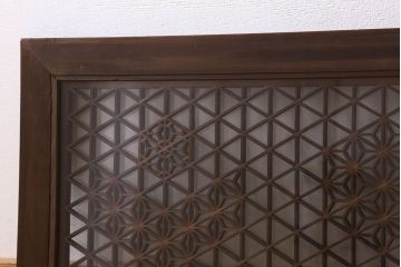 アンティーク雑貨 組子が美しい欄間(明り取り) 両面ガラス入り 和製アンティーク