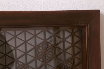 アンティーク雑貨 組子が美しい欄間(明り取り) 両面ガラス入り 和製アンティーク