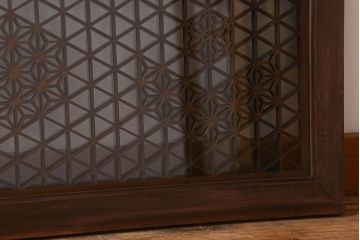 アンティーク雑貨 組子が美しい欄間(明り取り) 両面ガラス入り 和製アンティーク