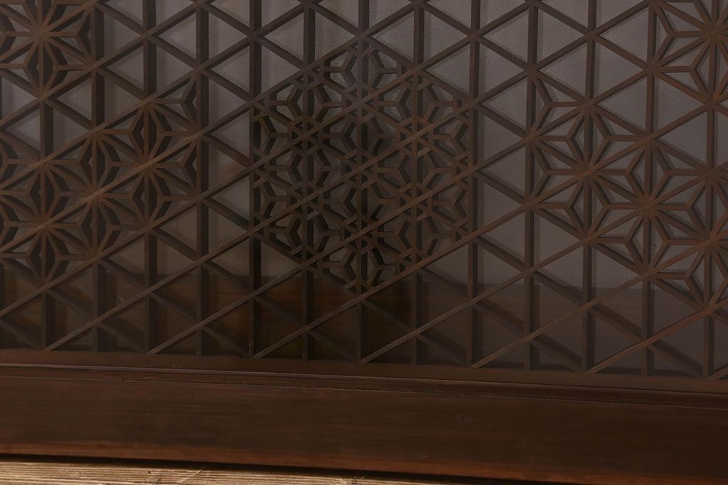 アンティーク雑貨 組子が美しい欄間(明り取り) 両面ガラス入り 和製アンティーク