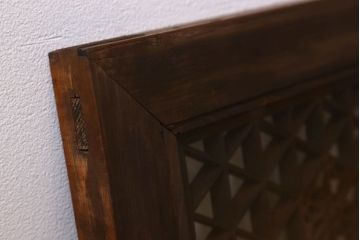 アンティーク雑貨 組子が美しい欄間(明り取り) 両面ガラス入り 和製アンティーク