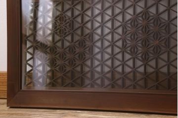 アンティーク雑貨 組子が美しい欄間(明り取り) 両面ガラス入り 和製アンティーク