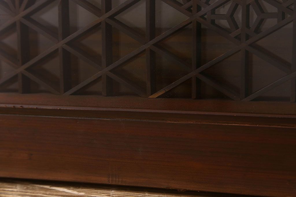 アンティーク雑貨 組子が美しい欄間(明り取り) 両面ガラス入り 和製アンティーク