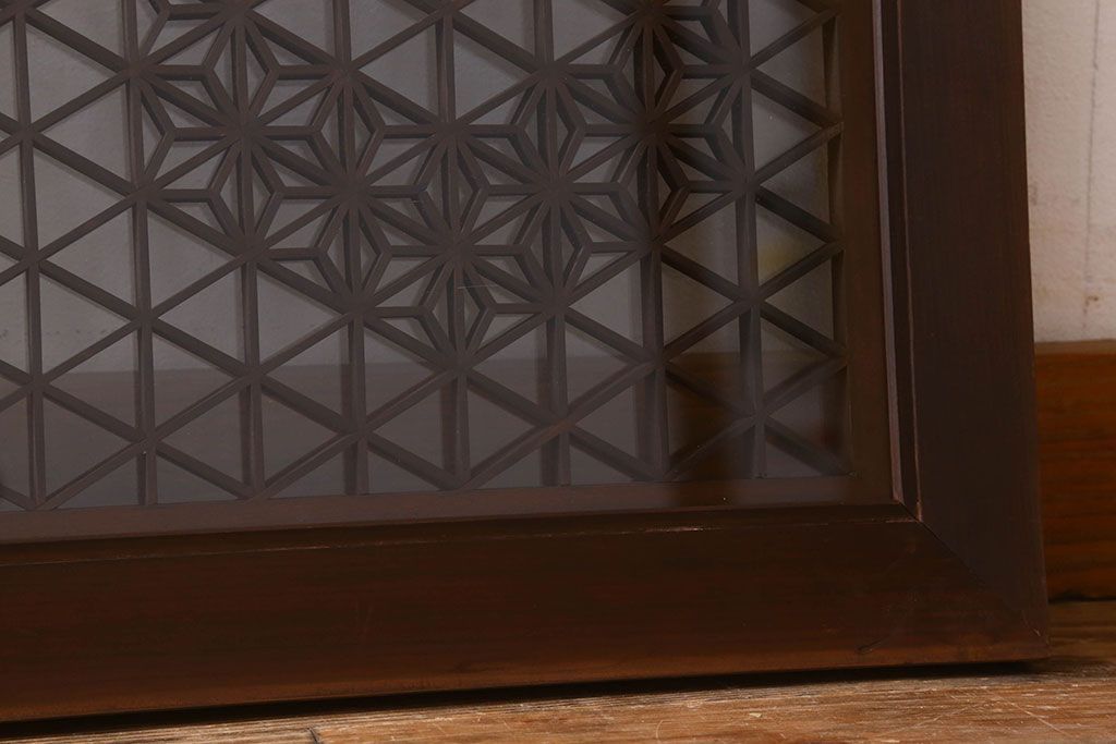 アンティーク雑貨 組子が美しい欄間(明り取り) 両面ガラス入り 和製アンティーク