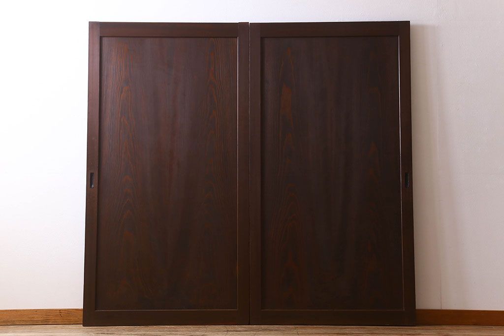 美品　和製アンティークの板戸2枚セット(1)