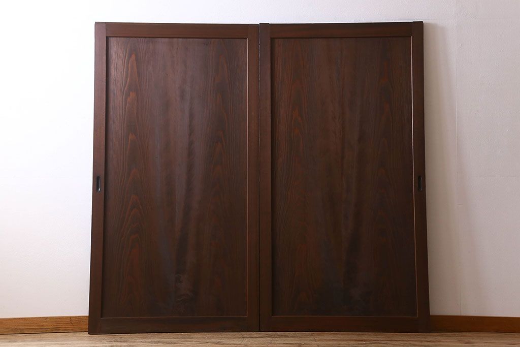 美品　和製アンティークの板戸2枚セット(1)