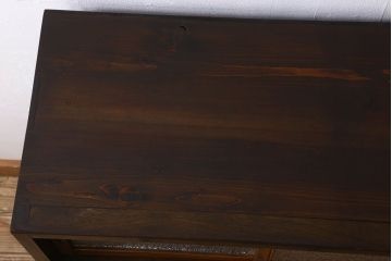 レトロ家具　昭和レトロ　ダイヤガラス!アンティーク収納棚(本箱)