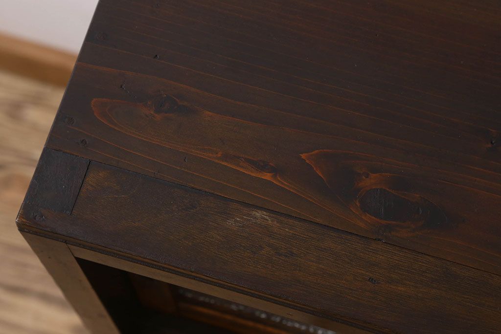 レトロ家具　昭和レトロ　ダイヤガラス!アンティーク収納棚(本箱)