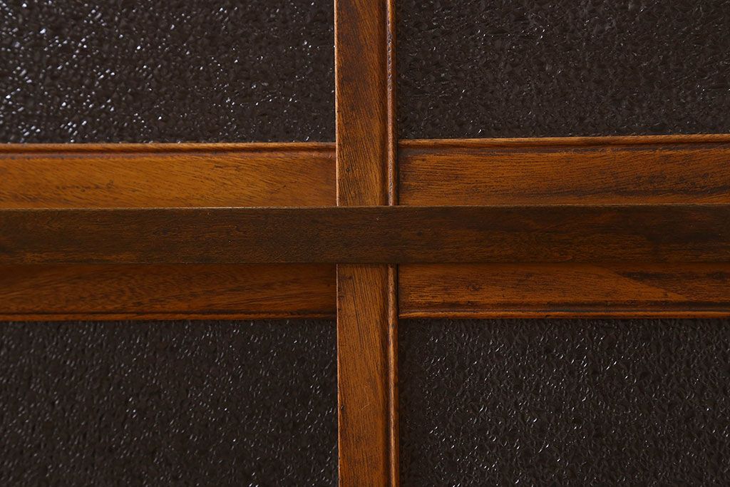 レトロ家具　昭和レトロ　ダイヤガラス!アンティーク収納棚(本箱)