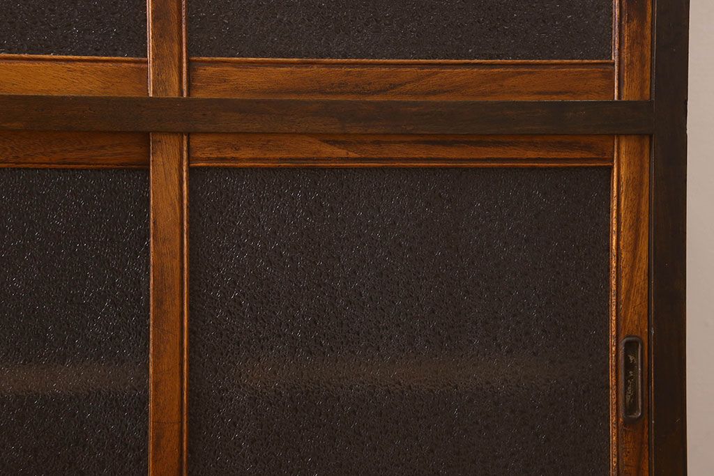 レトロ家具　昭和レトロ　ダイヤガラス!アンティーク収納棚(本箱)