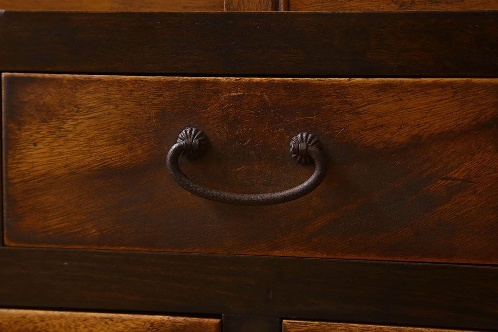 レトロ家具　昭和レトロ　ダイヤガラス!アンティーク収納棚(本箱)