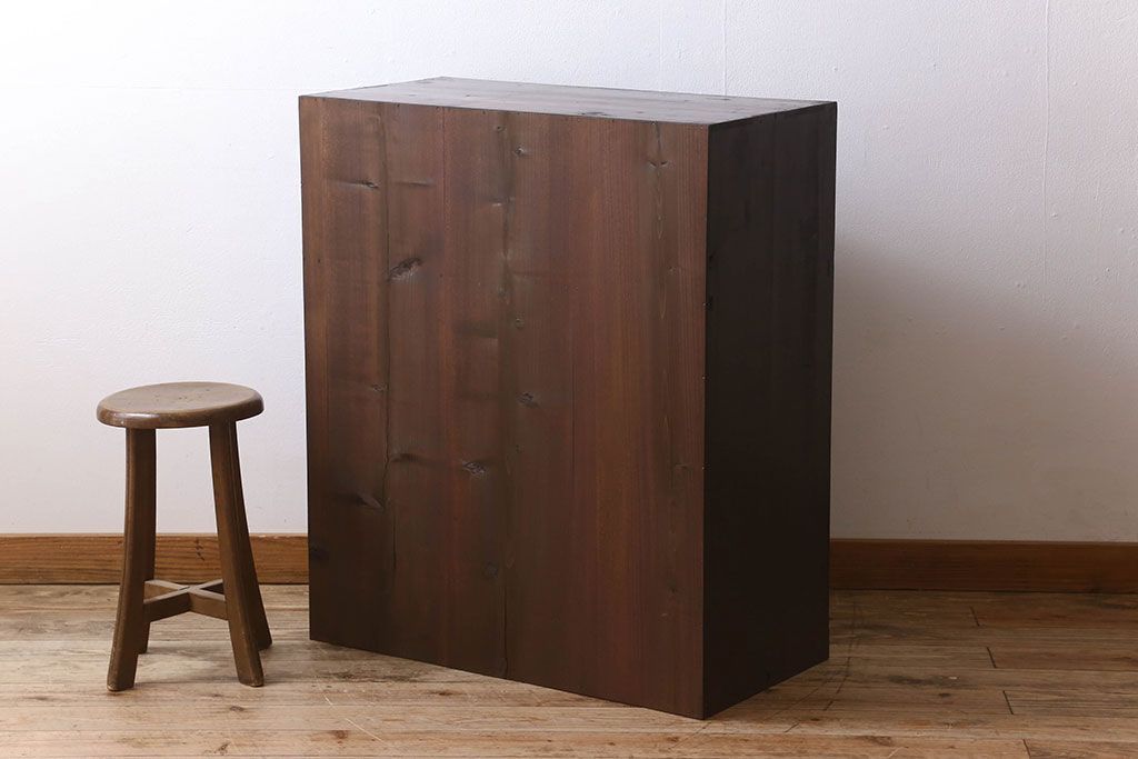 レトロ家具　昭和レトロ　ダイヤガラス!アンティーク収納棚(本箱)