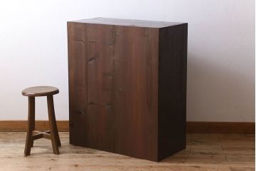 レトロ家具　昭和レトロ　ダイヤガラス!アンティーク収納棚(本箱)