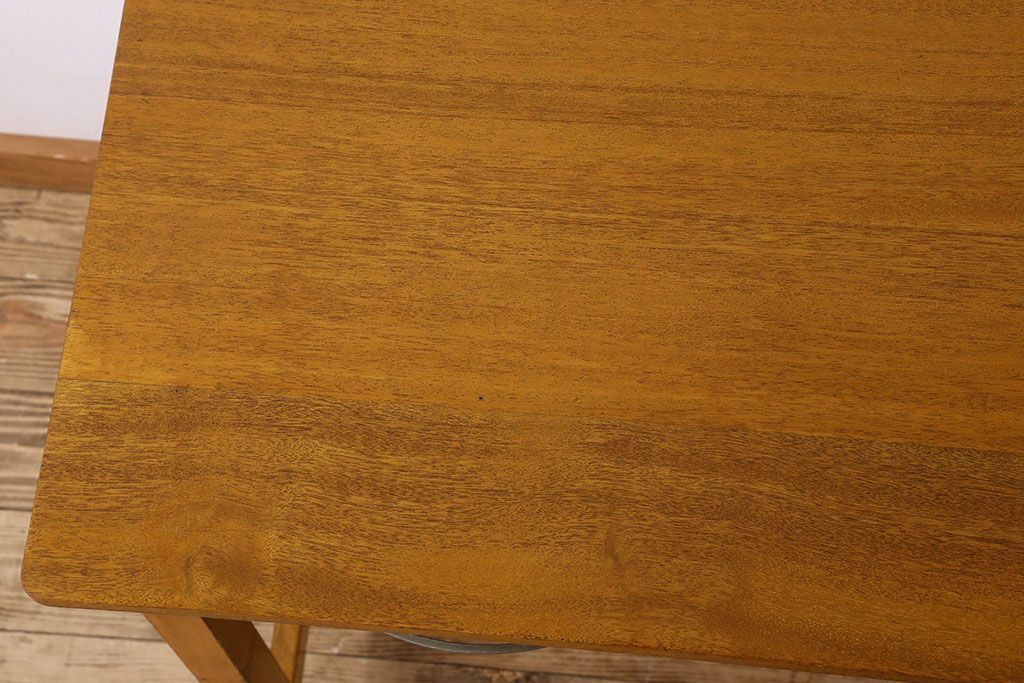 レトロ家具　昭和レトロ　引き出し2杯付き!古い平机(テーブル)