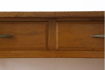 レトロ家具　昭和レトロ　引き出し2杯付き!古い平机(テーブル)