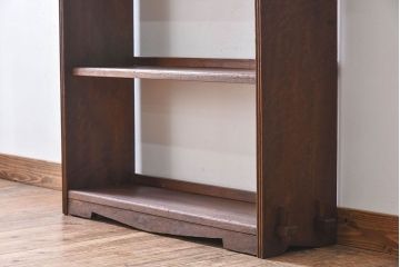 アンティーク家具　アンティーク　ラワン材製　古い木の本棚(飾り棚・ディスプレイラック)
