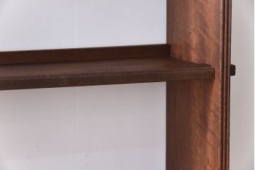 アンティーク家具　アンティーク　ラワン材製　古い木の本棚(飾り棚・ディスプレイラック)