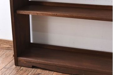 アンティーク家具　アンティーク　ラワン材製　古い木の本棚(飾り棚・ディスプレイラック)